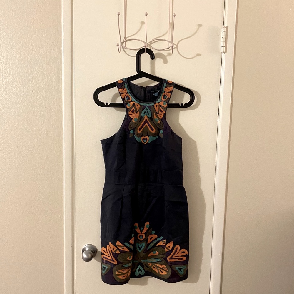 French connection embroidered mini dress, size 6